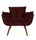 Ver imagem 2 de Poltrona Decorativa Estofada Para Salão de Beleza Opala Suede Vermelho Bordo - LM DECOR