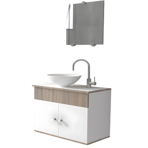 Gabinete para Banheiro 60cm Suspenso com Cuba Armário para Lavabo - Brovália