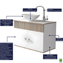 Ver imagem 3 de Gabinete para Banheiro 60cm Suspenso com Cuba Armário para Lavabo - Brovália