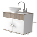 Ver imagem 5 de Gabinete para Banheiro 60cm Suspenso com Cuba Armário para Lavabo - Brovália