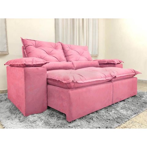 Sofá 3 Lugares Retrátil e Reclinável 2,00 Metros Alpoim Estofados Rose 607 Athenas