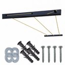 Ver imagem 1 de Varal de Parede Fixo para 3 Fios 30cm Preto Reforçado com Parafusos e Buchas