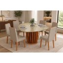 Ver imagem 1 de Mesa Sala Jantar Tokyo+6 Cadeiras Nara Bege DJ Móveis