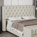 Ver imagem 2 de Cabeceira Atena para Cama Box Queen Size 160cm Capitonê com Frame Sintético Bege - Abmaza