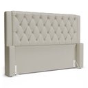 Ver imagem 1 de Cabeceira Atena para Cama Box Queen Size 160cm Capitonê com Frame Sintético Bege - Abmaza