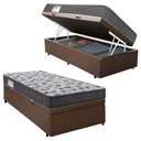 Ver imagem 1 de Cama Box Baú Solteiro Sintético + Colchão de Espuma D33 - Sereneprime - 88cm Marrom