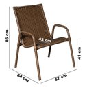 Ver imagem 4 de Cadeira Area, Jardim, Quintal Cor Chocolate - Kit 4 Peças