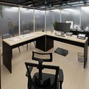 Ver imagem 2 de Mesa Escrivaninha em L Canto Arredondado 1400x600 Netmobil - Dubai/preto