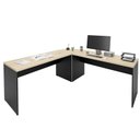 Ver imagem 5 de Mesa Escrivaninha em L Canto Arredondado 1400x600 Netmobil - Dubai/preto