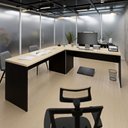 Ver imagem 4 de Mesa Escrivaninha em L Canto Arredondado 1400x600 Netmobil - Dubai/preto