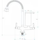 Ver imagem 2 de 2141 C80 Torneira Gourmet Bica Móvel com Filtro e Tubo Flexível Cromado com Arejador Tipo Chuveirinh