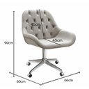 Ver imagem 4 de Cadeira Escritório Giratória Lua Capitonê Poltrona com Rodinhas Home Office - Suede Bege Claro