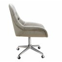 Ver imagem 3 de Cadeira Escritório Giratória Lua Capitonê Poltrona com Rodinhas Home Office - Suede Bege Claro