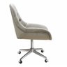 Cadeira Escritório Giratória Lua Capitonê Poltrona com Rodinhas Home Office - Suede Bege Claro - 3