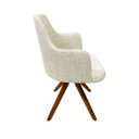 Ver imagem 5 de Conjunto 2 Cadeiras Jantar Saarinen com Braço Tecido Linho madeira giratória nobre maciça Poltronas