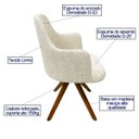 Ver imagem 2 de Conjunto 2 Cadeiras Jantar Saarinen com Braço Tecido Linho madeira giratória nobre maciça Poltronas