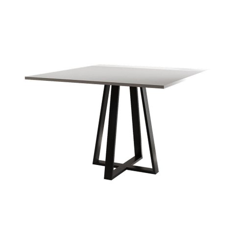 Mesa de Jantar Mônaco 110cm Tampo Branco Pés Preto Branco