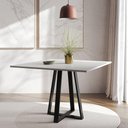 Ver imagem 3 de Mesa de Jantar Mônaco 110cm Tampo Branco Pés Preto Branco