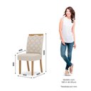 Ver imagem 5 de Conjunto Sala de Jantar Layla Style 4 Lugares Tampo MDF Cadeiras Estofadas Off White 120cm Casa 812