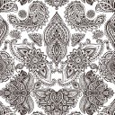 Ver imagem 1 de Papel de Parede Decorativo Damask Ganesha Preto e Branco 3,0m