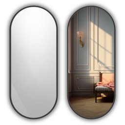 Espelho Grande Corpo Inteiro Oval com Moldura em Metal Industrial 150 X 40 Cm - 1