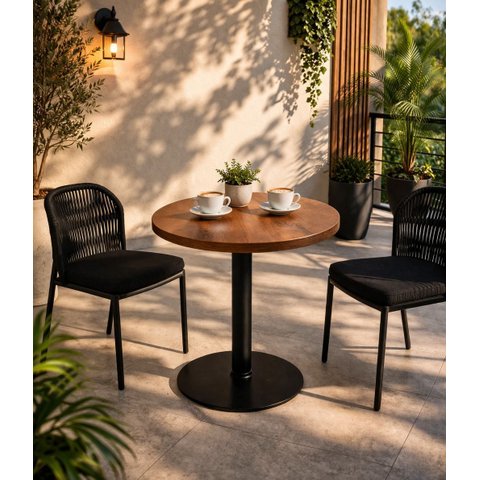 Mesa Bistrô Redonda 90cm Diâmetro Moderno e Funcional:preto