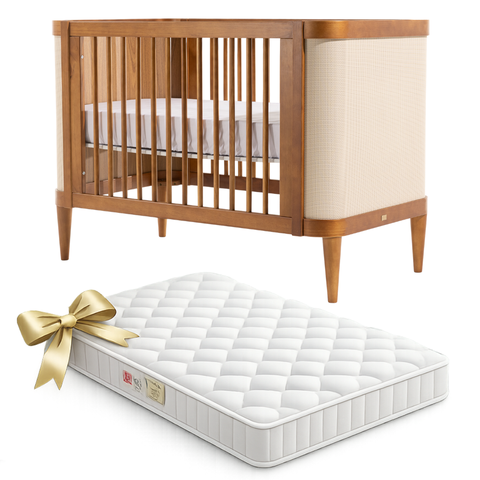 Berço Premium Madeira Maciça Certificado Inmetro e Acompanha o Colchão | Linha Paglia | Marca Quater