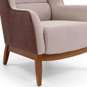 Ver imagem 2 de Poltrona Decorativa Fixa Base de Madeira Milena D02 Jacar Algodão Creme Marrom B-208 - Lyam Decor