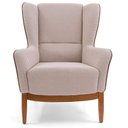 Ver imagem 4 de Poltrona Decorativa Fixa Base de Madeira Milena D02 Jacar Algodão Creme Marrom B-208 - Lyam Decor
