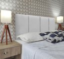 Ver imagem 2 de Cabeceira Módulos Almofadada para Cama Luxo Clean Corino Rbl:solteiro Tradicional/branco