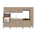 Ver imagem 1 de Cozinha Completa Modulada Mariana 16 Portas 1 Gaveta 285cm Freijó Camurça Fidelita Móveis