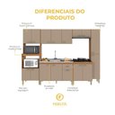 Ver imagem 2 de Cozinha Completa Modulada Mariana 16 Portas 1 Gaveta 285cm Freijó Camurça Fidelita Móveis