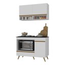 Ver imagem 2 de Armário de Cozinha Modulada Compacta 105cm com Balcão para Cooktop Veneza Multimóveis MP2260