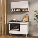 Ver imagem 1 de Armário de Cozinha Modulada Compacta 105cm com Balcão para Cooktop Veneza Multimóveis MP2260