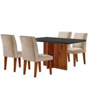 Ver imagem 6 de Mesa Olimpia 120mm Mdf Vidro Canto Reto Com 4 Cadeiras