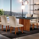 Ver imagem 1 de Mesa Olimpia 120mm Mdf Vidro Canto Reto Com 4 Cadeiras