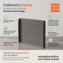 Ver imagem 3 de Cabeceira Estofada para Cama Box Queen Sasha 160cm Moderna Bouclê Cinza Escuro - Abmaza