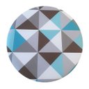 Ver imagem 3 de Combo 2 Puffs decorativos redondo pé palito-tecido triangûlo azul
