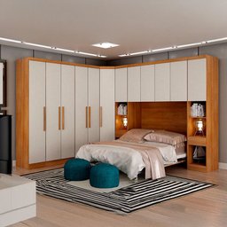 Guarda-roupa Modulado de Casal Safira 002 em Mdf com 12 Portas e 8 Gavetas Clic Móveis - 1