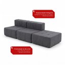 Ver imagem 5 de Sofá Modular 3 Lugares com Apoio de Pés Kappesberg Boucle Titanio