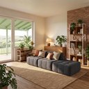 Ver imagem 1 de Sofá Modular 3 Lugares com Apoio de Pés Kappesberg Boucle Titanio
