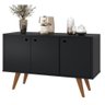 Aparador Buffet Retrô Pes Palito Cor Preto Premium - 1