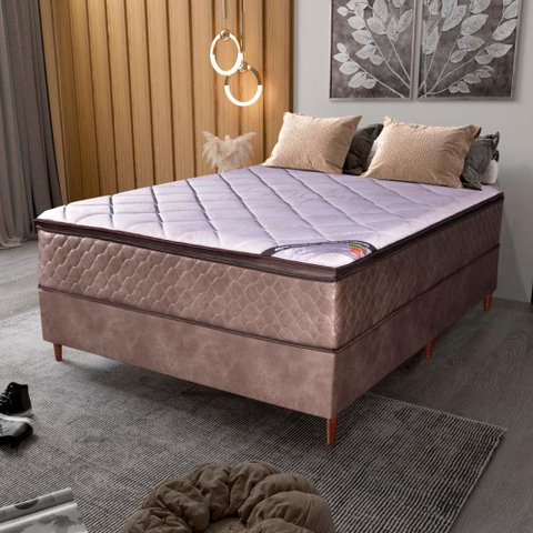 Colchão Casal Molas Ensacadas Vougue + Base 138x188x67