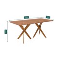 Ver imagem 3 de Conjunto Sala de Jantar Mesa 6 Cadeiras MDF Madeira Maciça 180cm Cacau Palmas Marrom