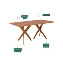 Ver imagem 5 de Conjunto Sala de Jantar Mesa 6 Cadeiras MDF Madeira Maciça 180cm Cacau Palmas Marrom