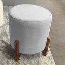 Ver imagem 2 de Conjunto Sofá Curvo Orgânico + 02 Puff Luna Boucle Cinza Claro - Montanaris Decor