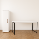 Ver imagem 2 de Kit Trabalho Home Office Estudos Mesa 1,20cm Industrial Ferro e Armário Multiuso Sofia Organizador -