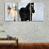 Quadro Decorativo 80x140 três cavalos correndo na neve - 2
