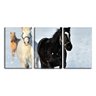 Quadro Decorativo 80x140 três cavalos correndo na neve - 1