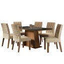Ver imagem 2 de Conjunto Sala de Jantar Madesa Rafaela Mesa Tampo de Vidro com 6 Cadeiras Rustic/Preto/Imperial Cor: